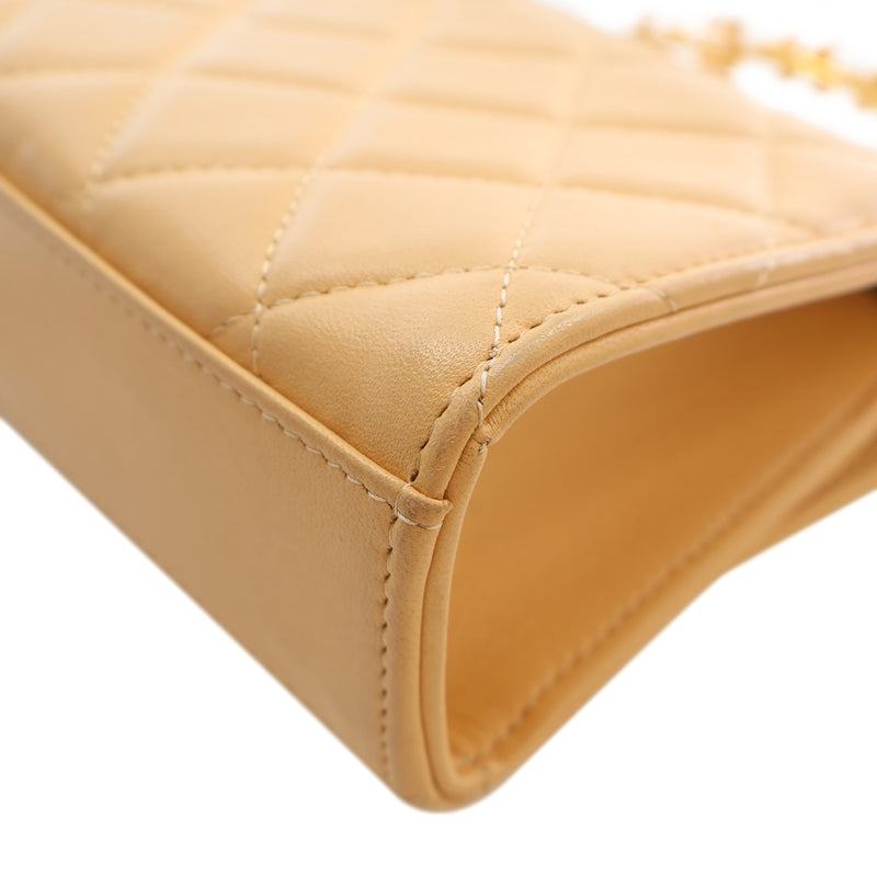 CC Quilted Lambskin Faux Pearl Top Handle Flap - Image 10