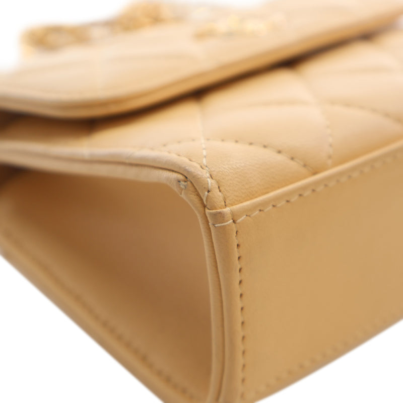 CC Quilted Lambskin Faux Pearl Top Handle Flap - Image 11