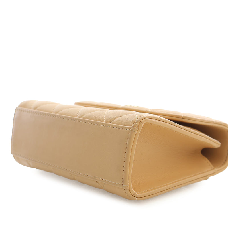 CC Quilted Lambskin Faux Pearl Top Handle Flap - Image 12
