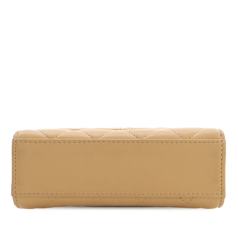 CC Quilted Lambskin Faux Pearl Top Handle Flap - Image 3