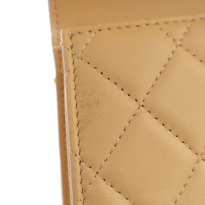 CC Quilted Lambskin Faux Pearl Top Handle Flap - Image 9