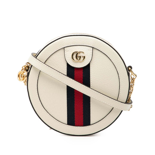 Mini Leather Ophidia Round Crossbody - Image 1
