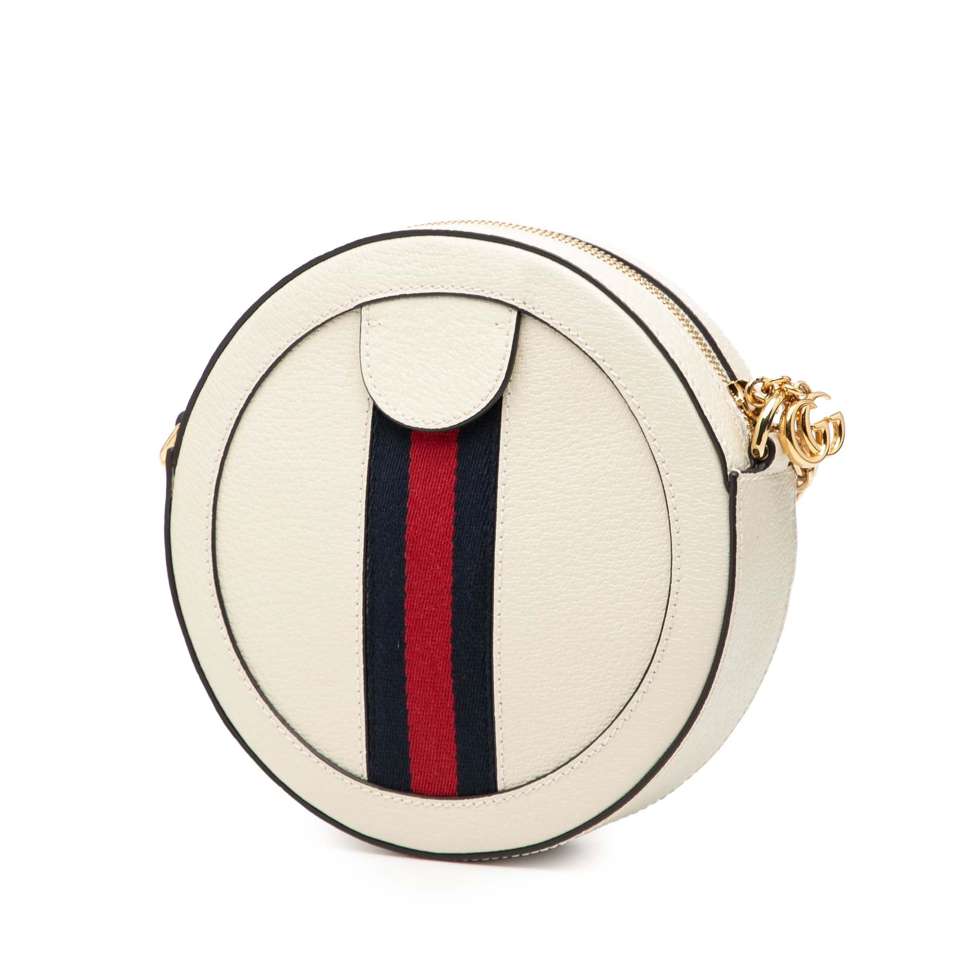 Mini Leather Ophidia Round Crossbody - Image 2
