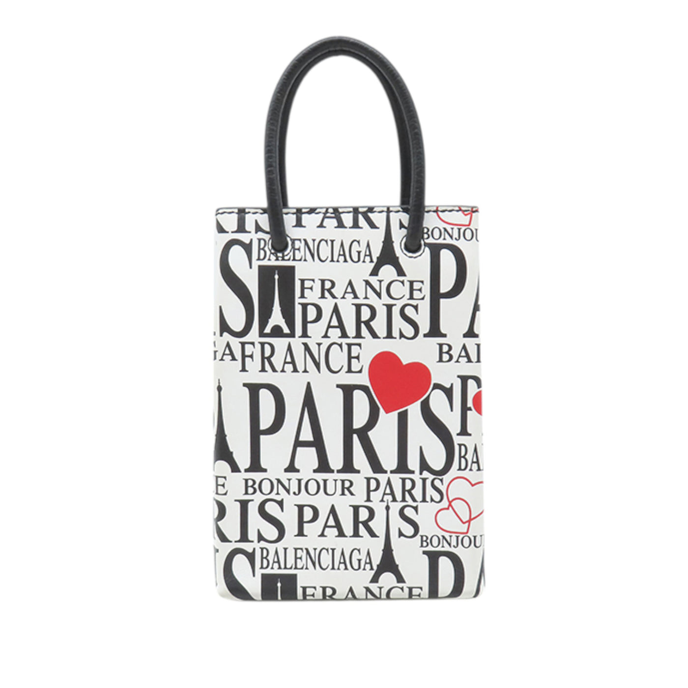 Mini Calfskin Bonjour Paris Shopping Phone Holder - Image 1