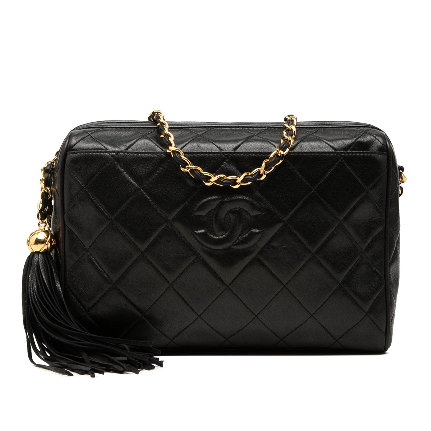 CC Diamond Quilted Lambskin Tassel Camera Bag - Image 1