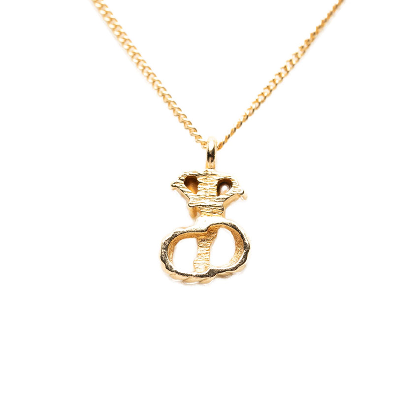 Gold Plated Crystal CD Logo Pendant Necklace - Image 2