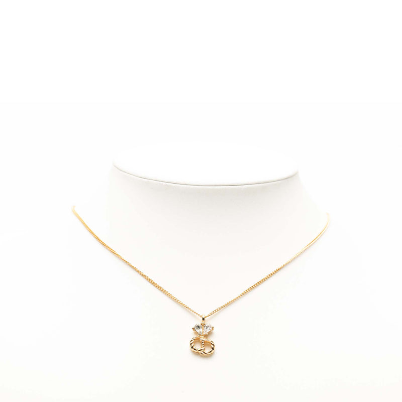 Gold Plated Crystal CD Logo Pendant Necklace - Image 5