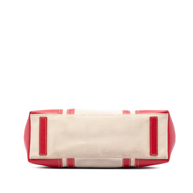 Studded Leather Trimmed Canvas Front Pocket Tote - Image 3