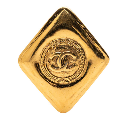 Gold Plated CC Rhombus Brooch - Image 1
