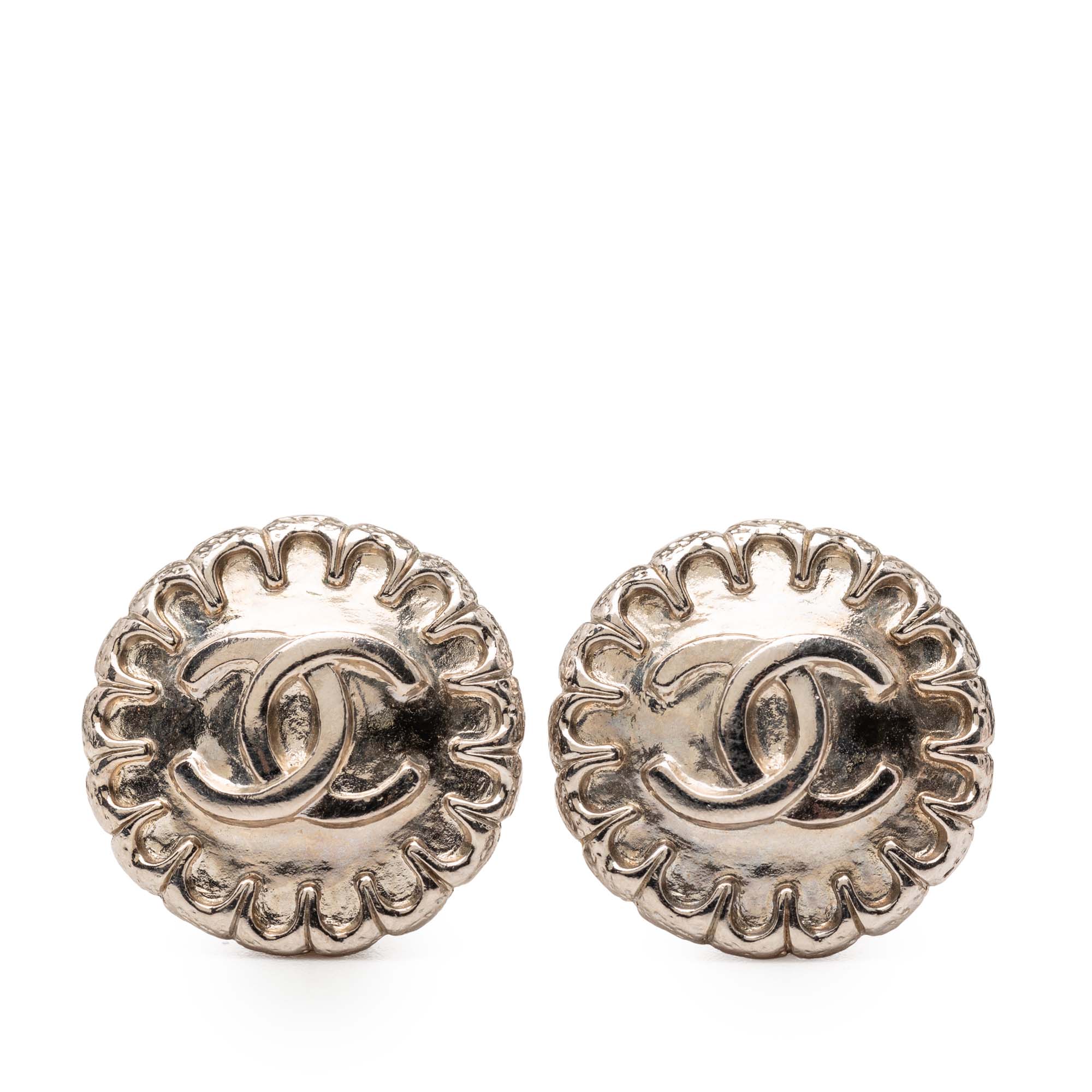 CC Silver Plated Clip on Earrings - Image 1