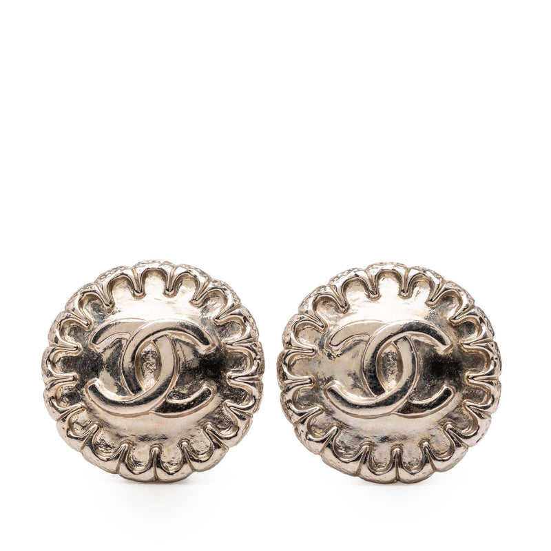 CC Silver Plated Clip on Earrings