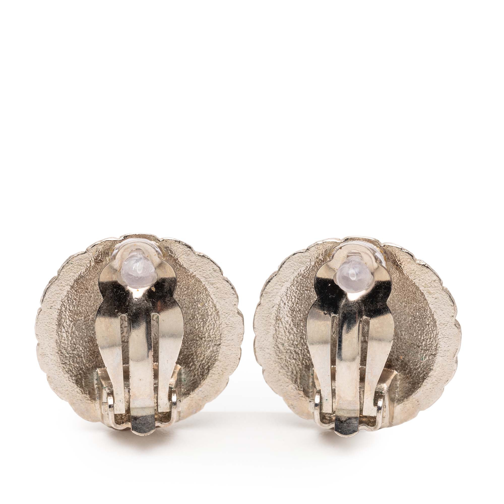 CC Silver Plated Clip on Earrings - Image 2