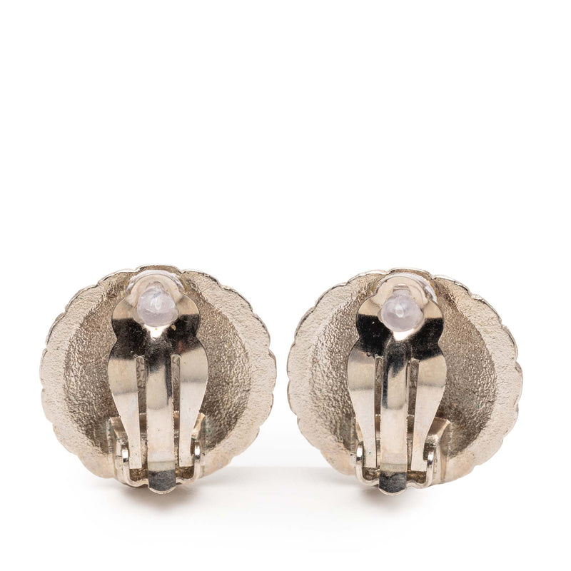 CC Silver Plated Clip on Earrings - Image 2