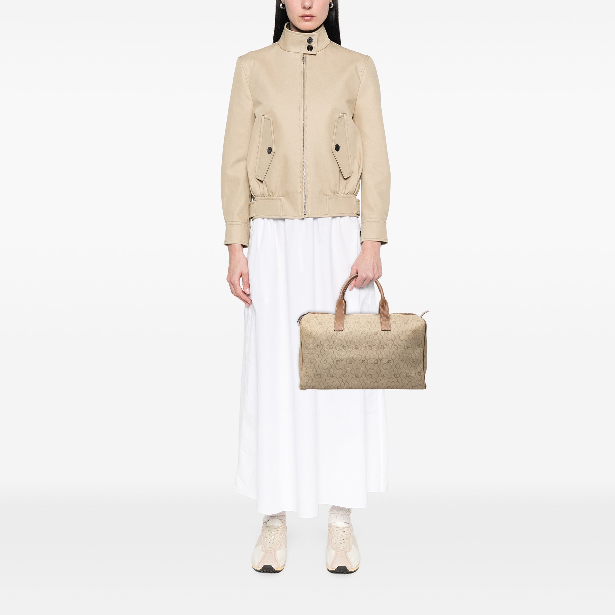Honeycomb Coated Canvas Boston Bag - Image 6