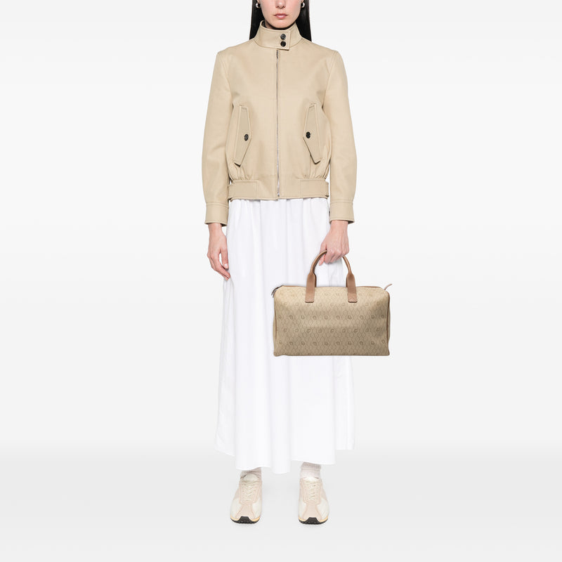Honeycomb Coated Canvas Boston Bag - Image 6