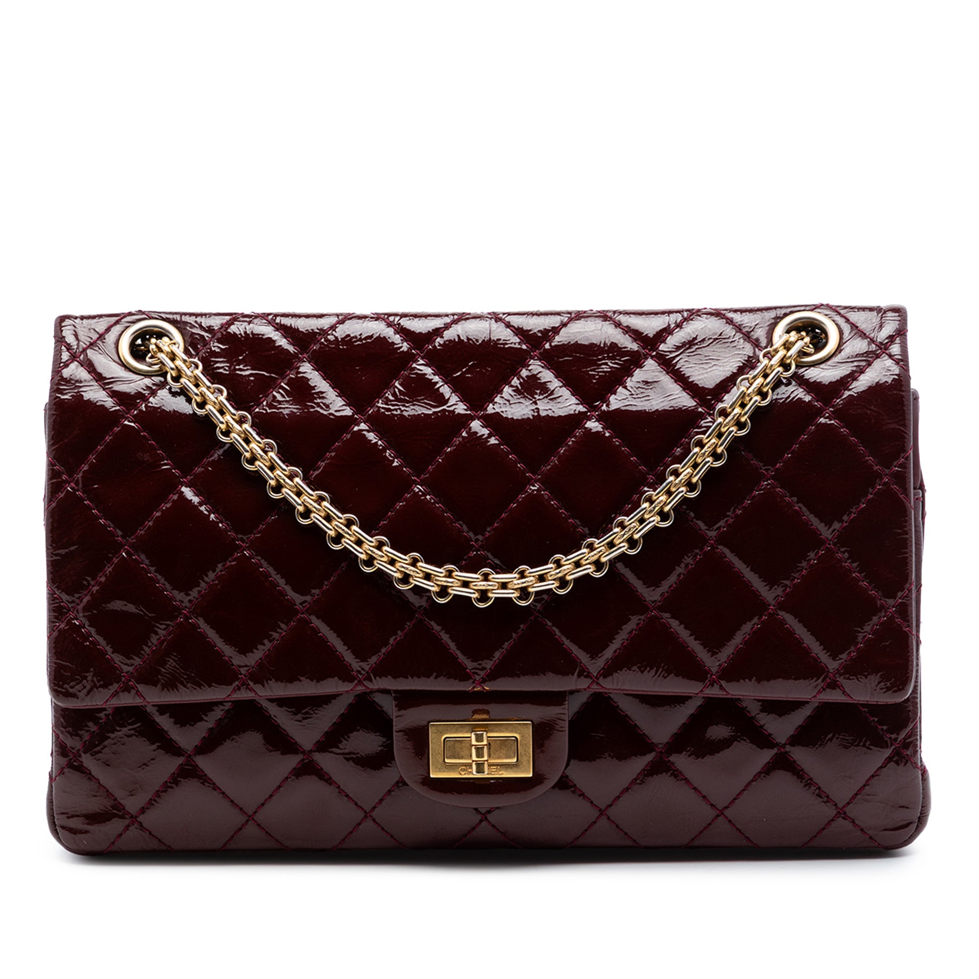 Quilted Crinkled Patent Reissue 2.55 Double Flap 226 - Image 1