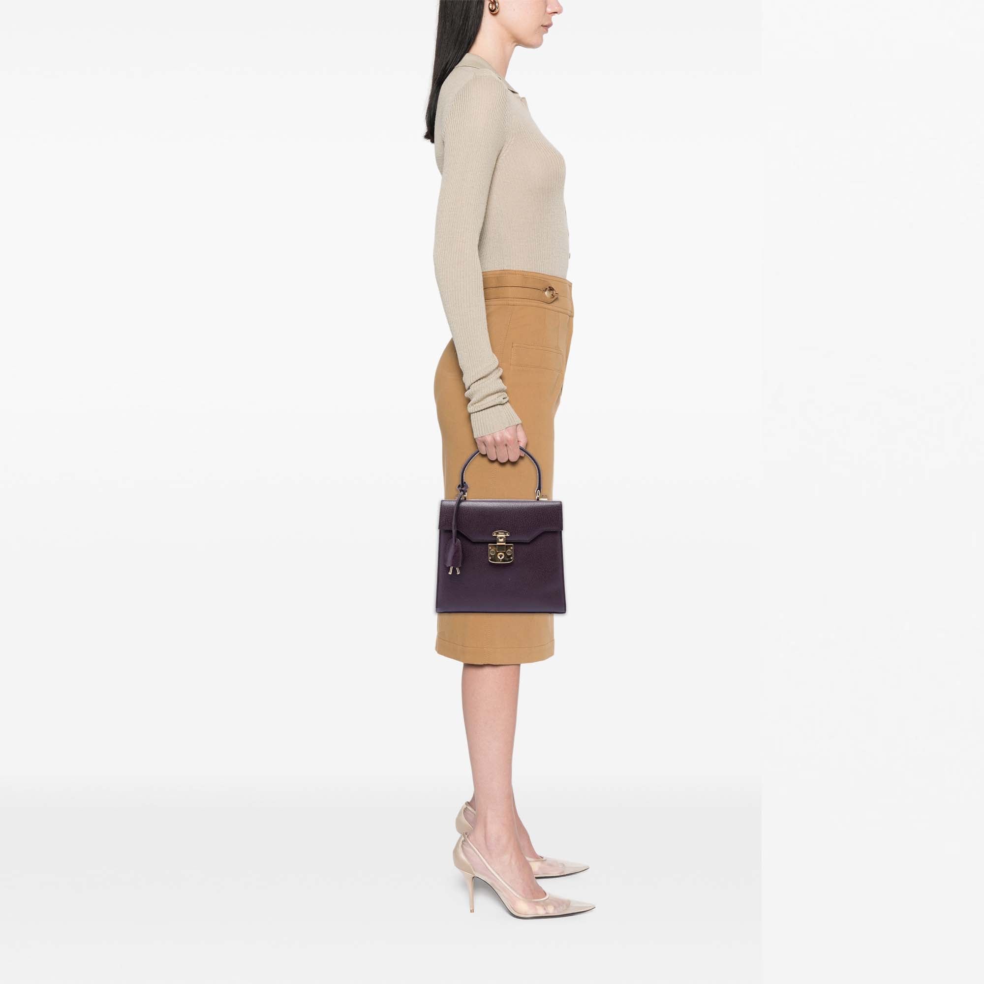 Calfskin Lady Lock Satchel - Image 7