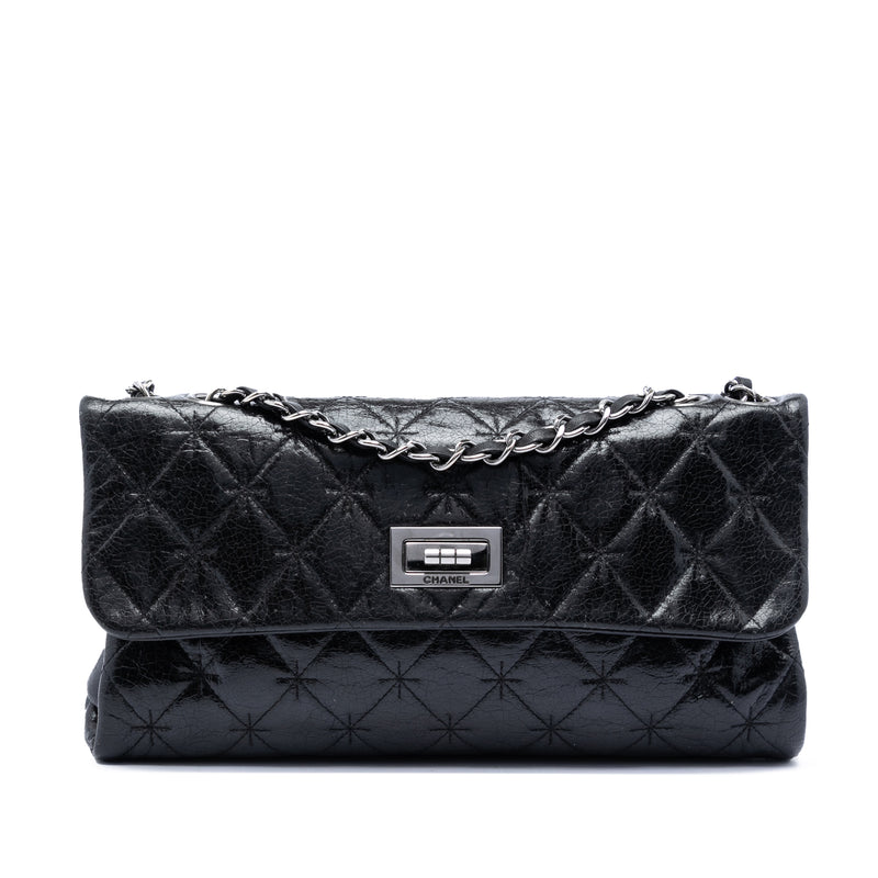 Glazed Crackled Calfskin Mademoiselle Flap