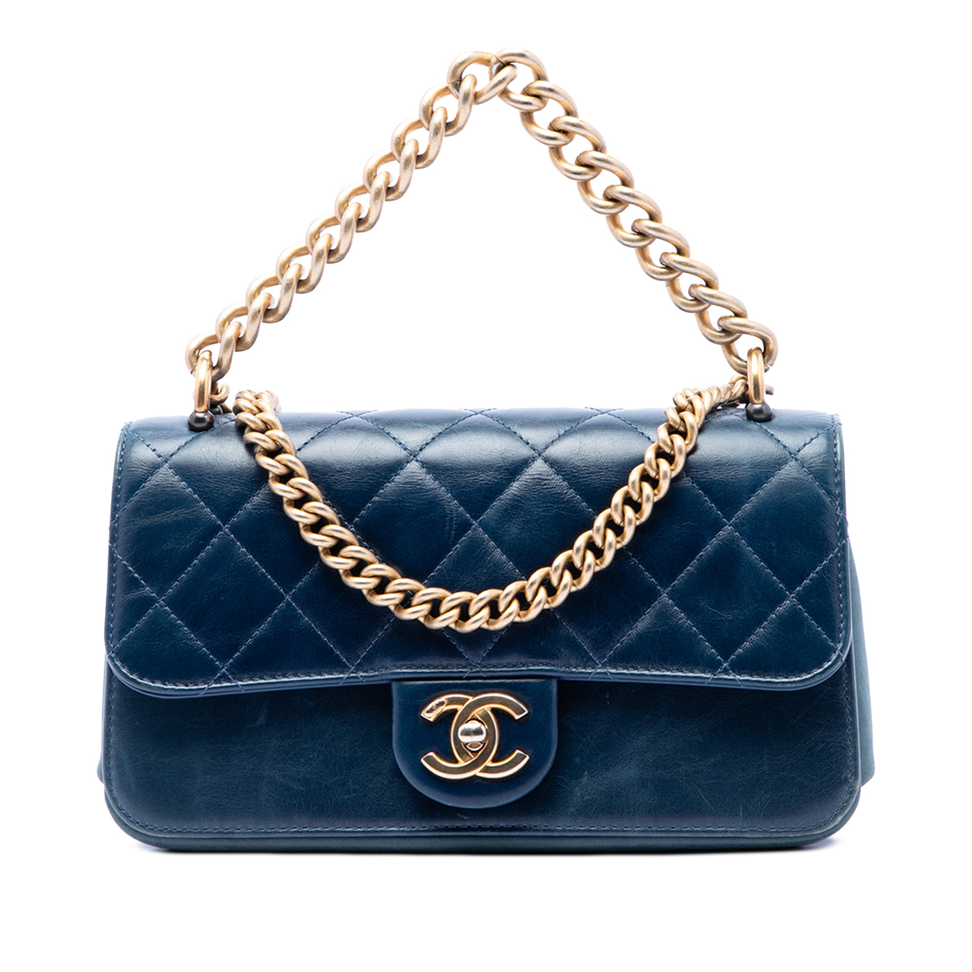 Small Quilted Calfskin Straight Lined Flap - Image 1