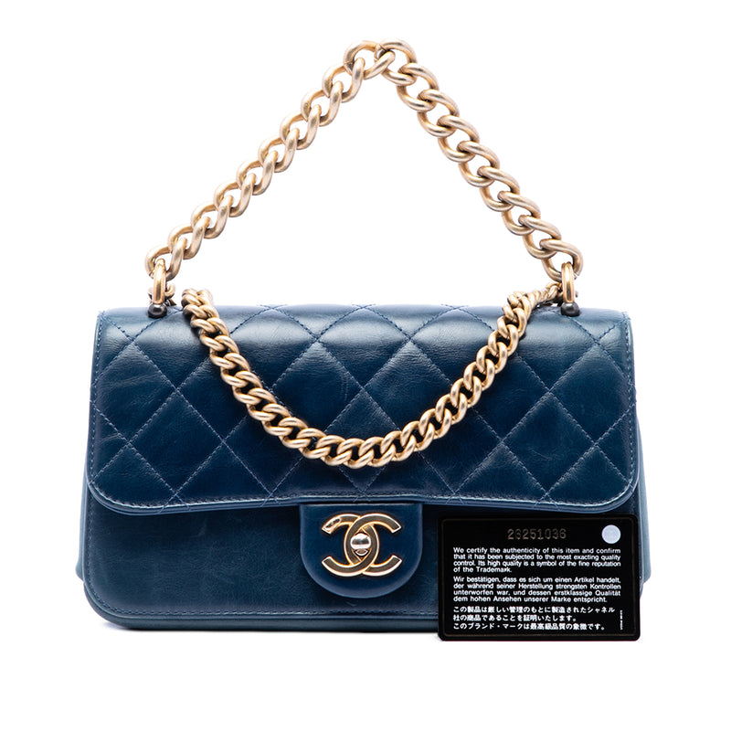 Small Quilted Calfskin Straight Lined Flap - Image 7