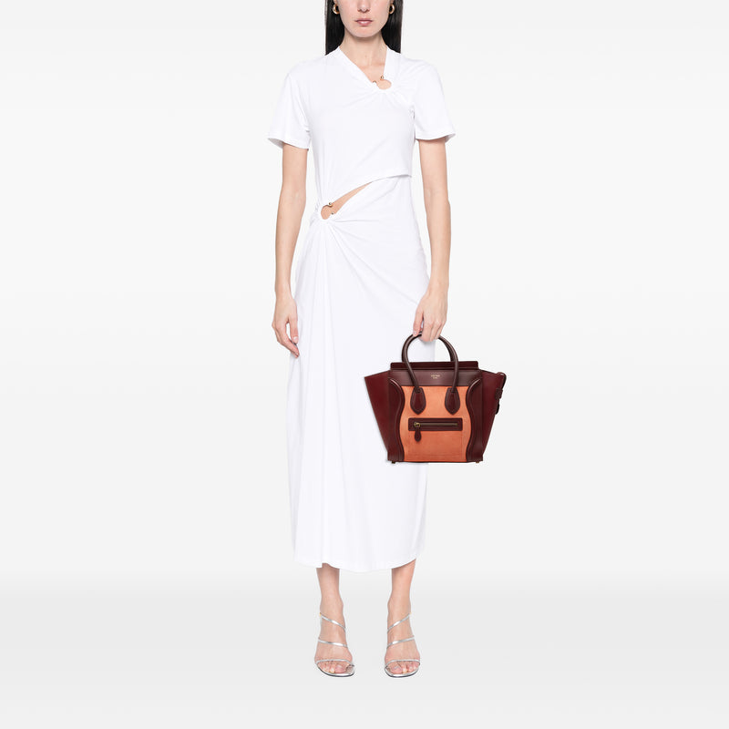 Micro Bicolor Calfskin Luggage Tote - Image 7