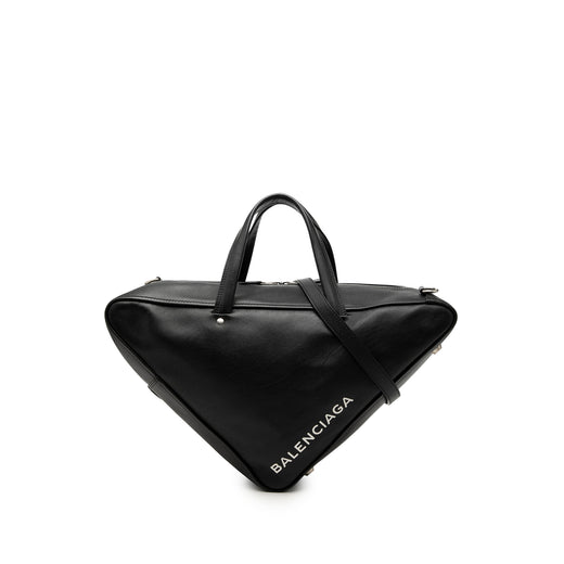 Medium Leather Triangle Duffle Bag - Image 1