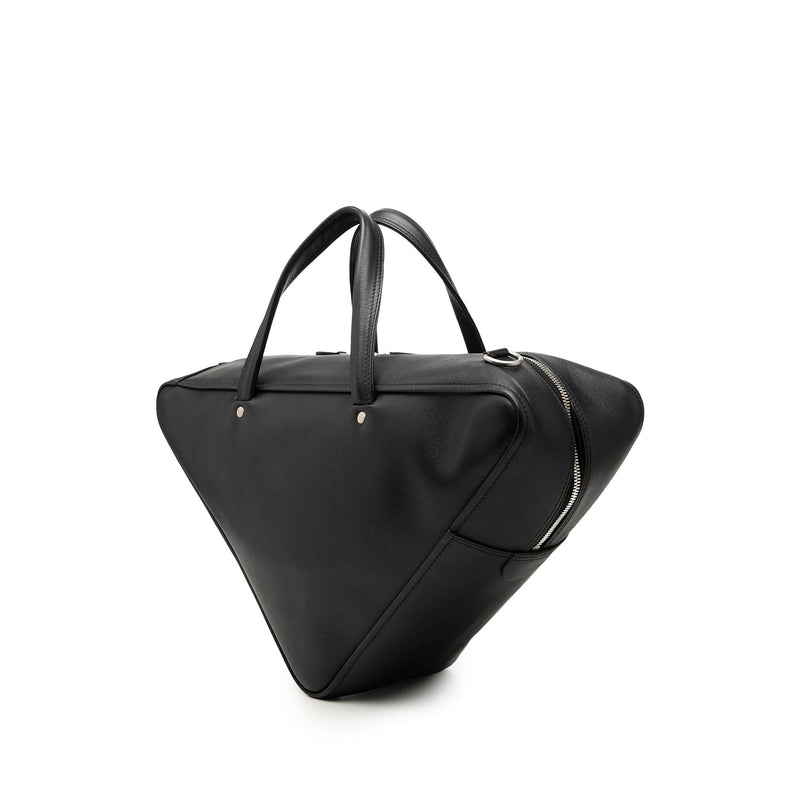 Medium Leather Triangle Duffle Bag - Image 2