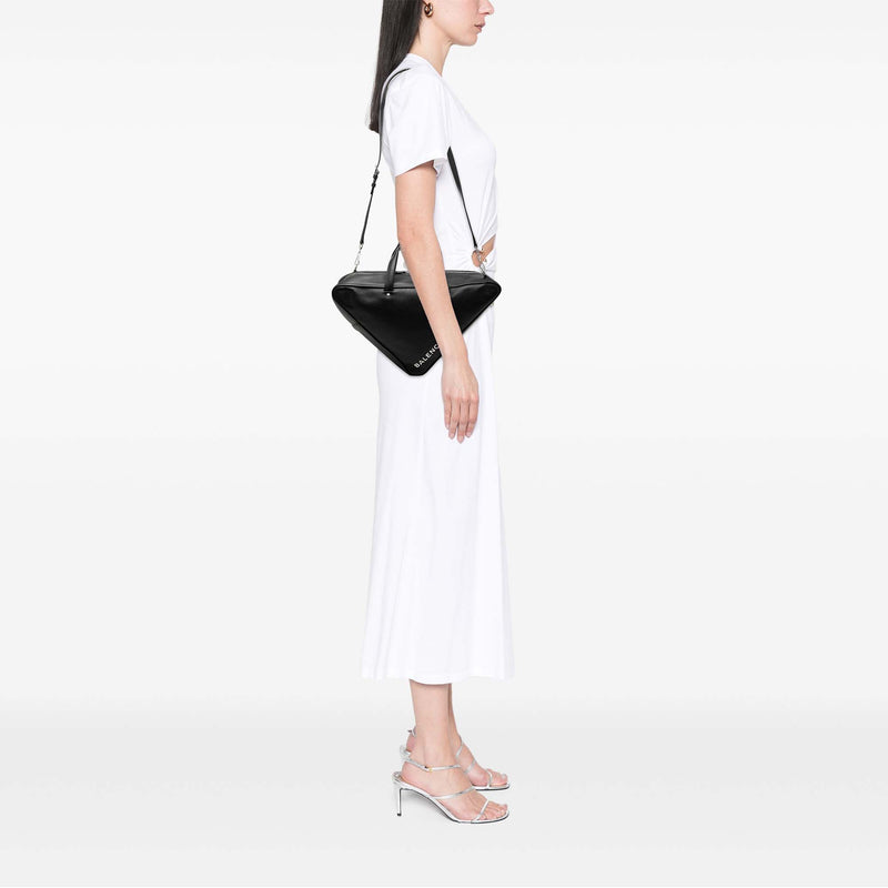 Medium Leather Triangle Duffle Bag - Image 7