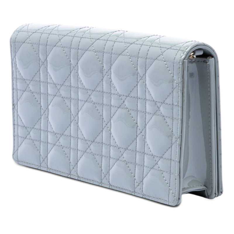 Patent Cannage Lady Dior Pouch with Chain - Image 2