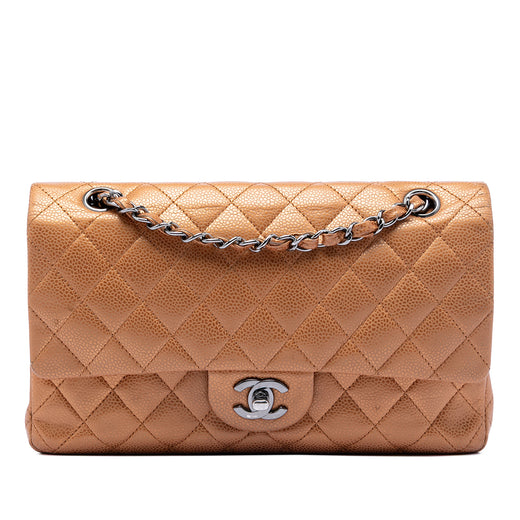 Medium Classic Metallic Caviar Double Flap - Image 1