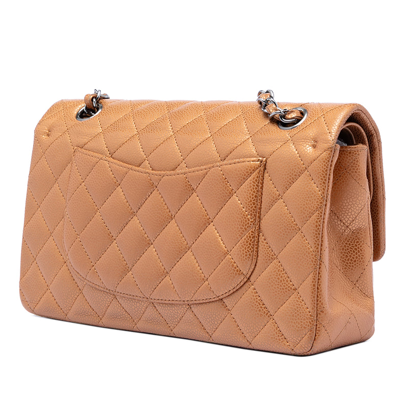 Medium Classic Metallic Caviar Double Flap - Image 2