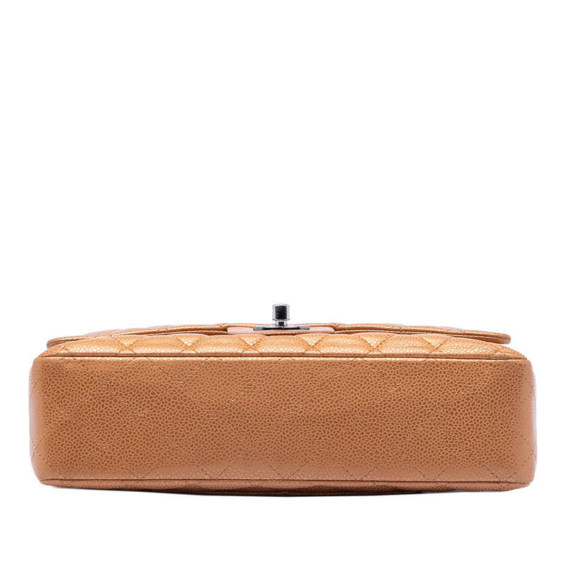 Medium Classic Metallic Caviar Double Flap - Image 3