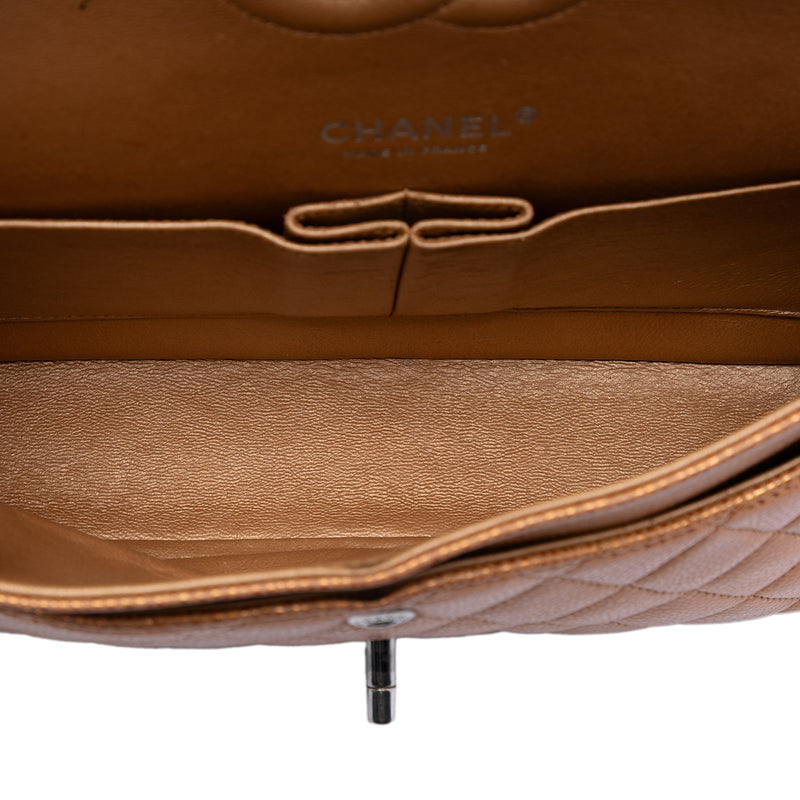 Medium Classic Metallic Caviar Double Flap - Image 4