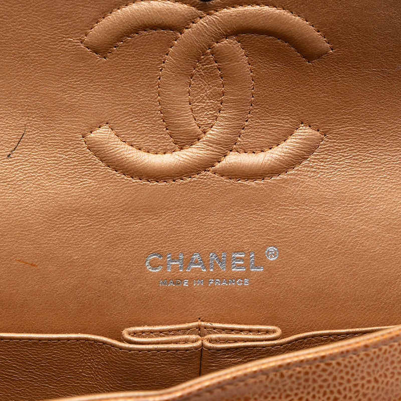 Medium Classic Metallic Caviar Double Flap - Image 5