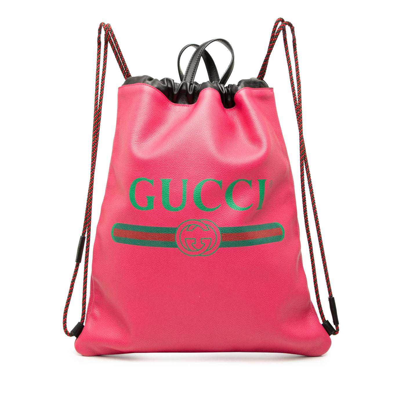 Leather Logo Drawstring Backpack - Image 1