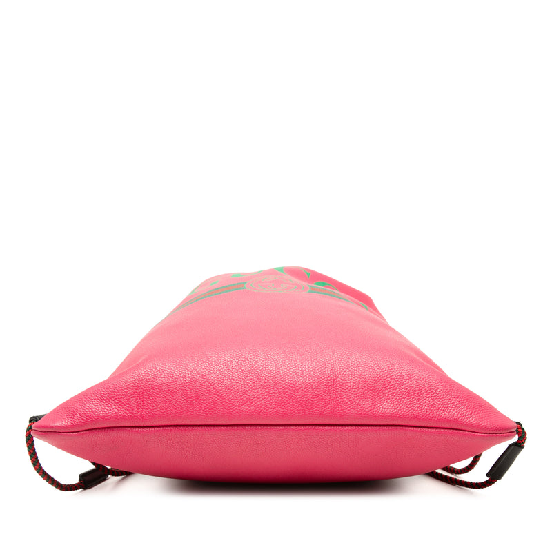 Leather Logo Drawstring Backpack - Image 3