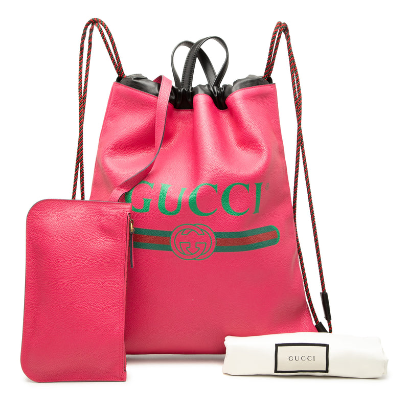 Leather Logo Drawstring Backpack - Image 7