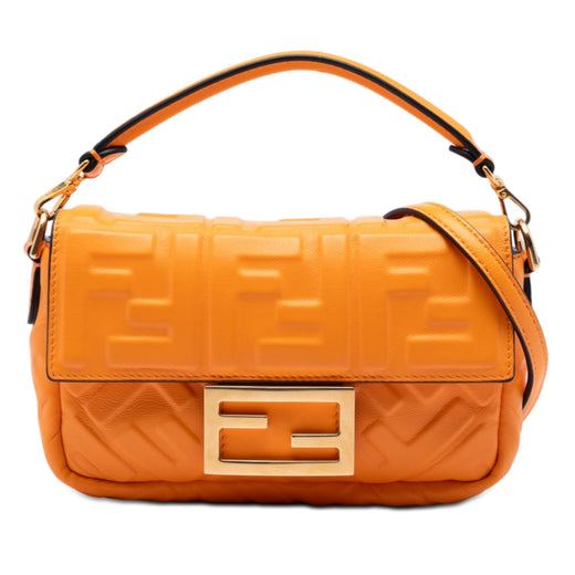 Mini Zucca Embossed Leather Baguette Satchel - Image 1