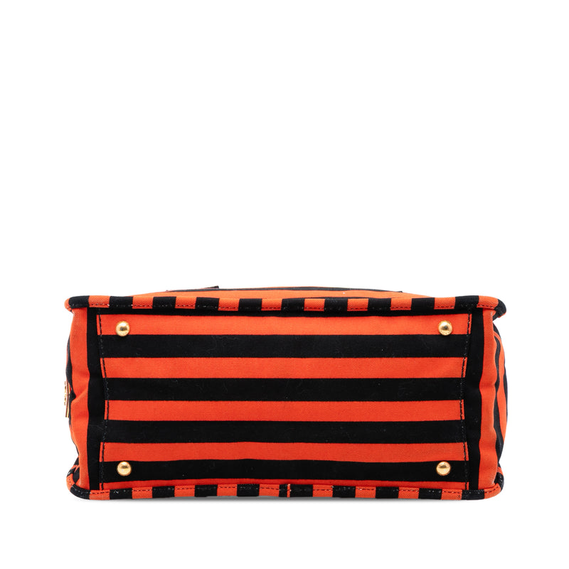Large Canvas Canapa Righe Striped Satchel - Image 3