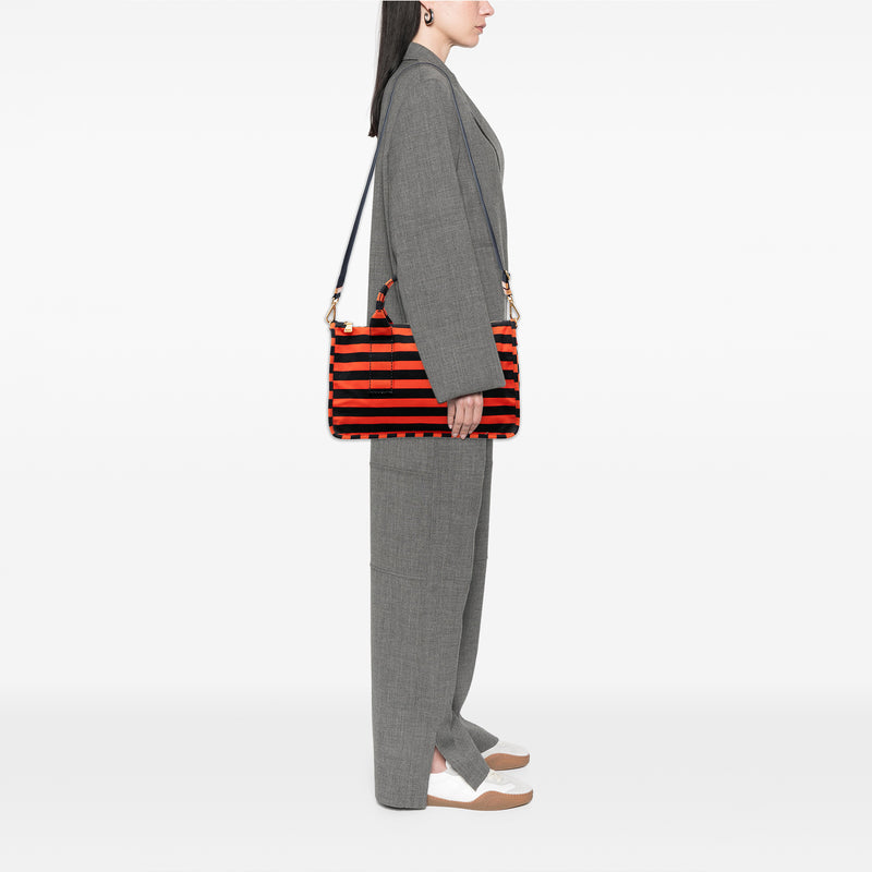 Large Canvas Canapa Righe Striped Satchel - Image 6