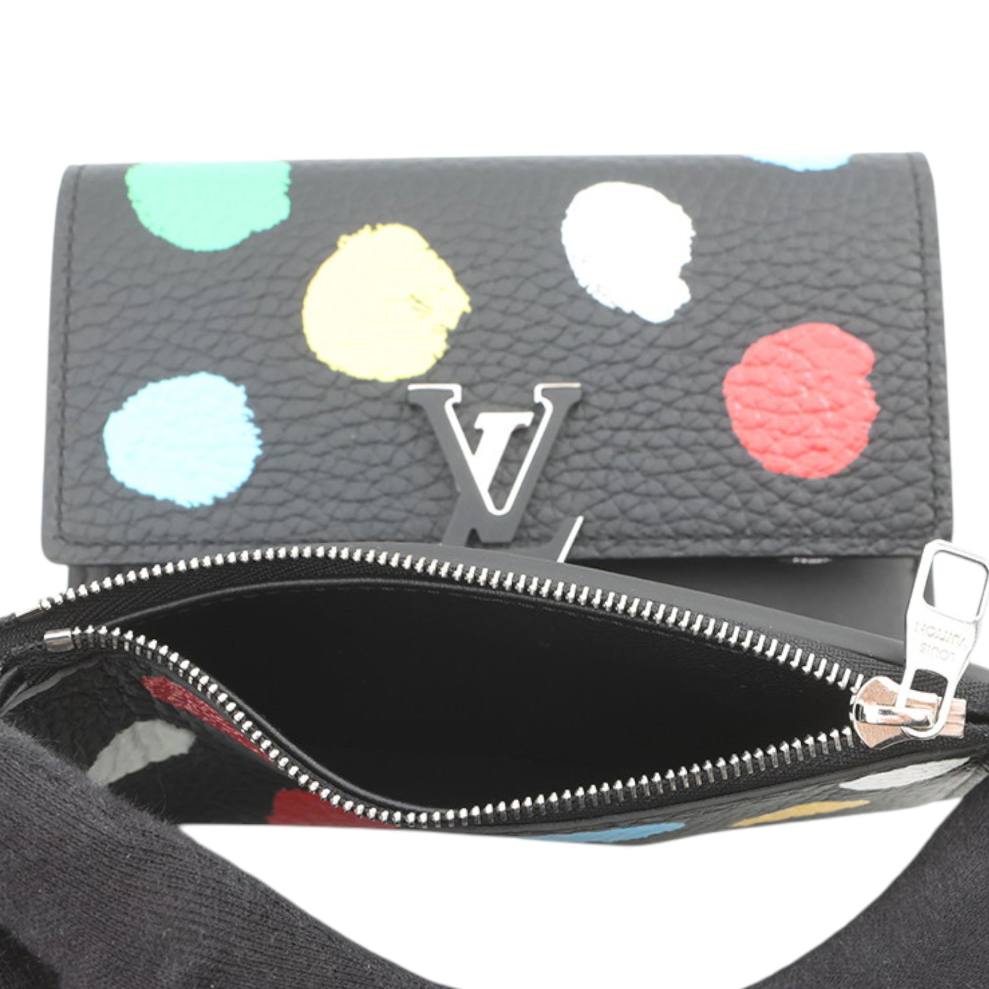 Yayoi Kusama Taurillon Capucines Compact Wallet - Image 6