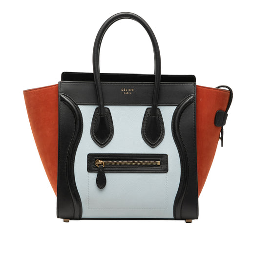 Micro Tricolor Nubuck and Calfskin Luggage Tote - Image 1