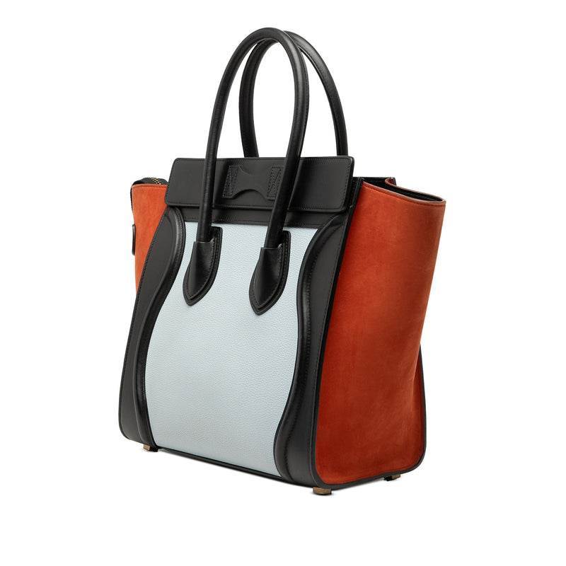 Micro Tricolor Nubuck and Calfskin Luggage Tote - Image 2