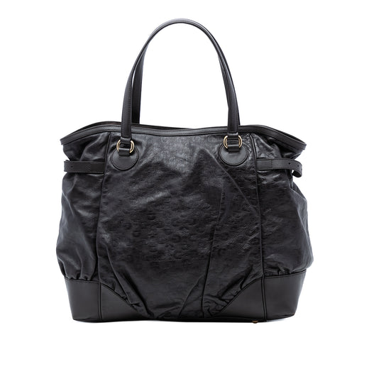 Embossed Leather Horsebit Full Moon Tote - Image 1