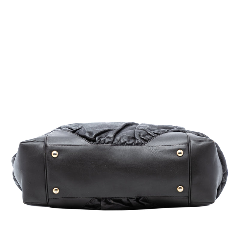 Embossed Leather Horsebit Full Moon Tote - Image 3