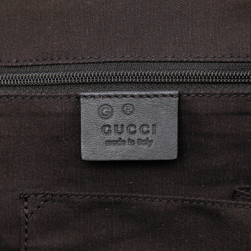 Embossed Leather Horsebit Full Moon Tote - Image 5