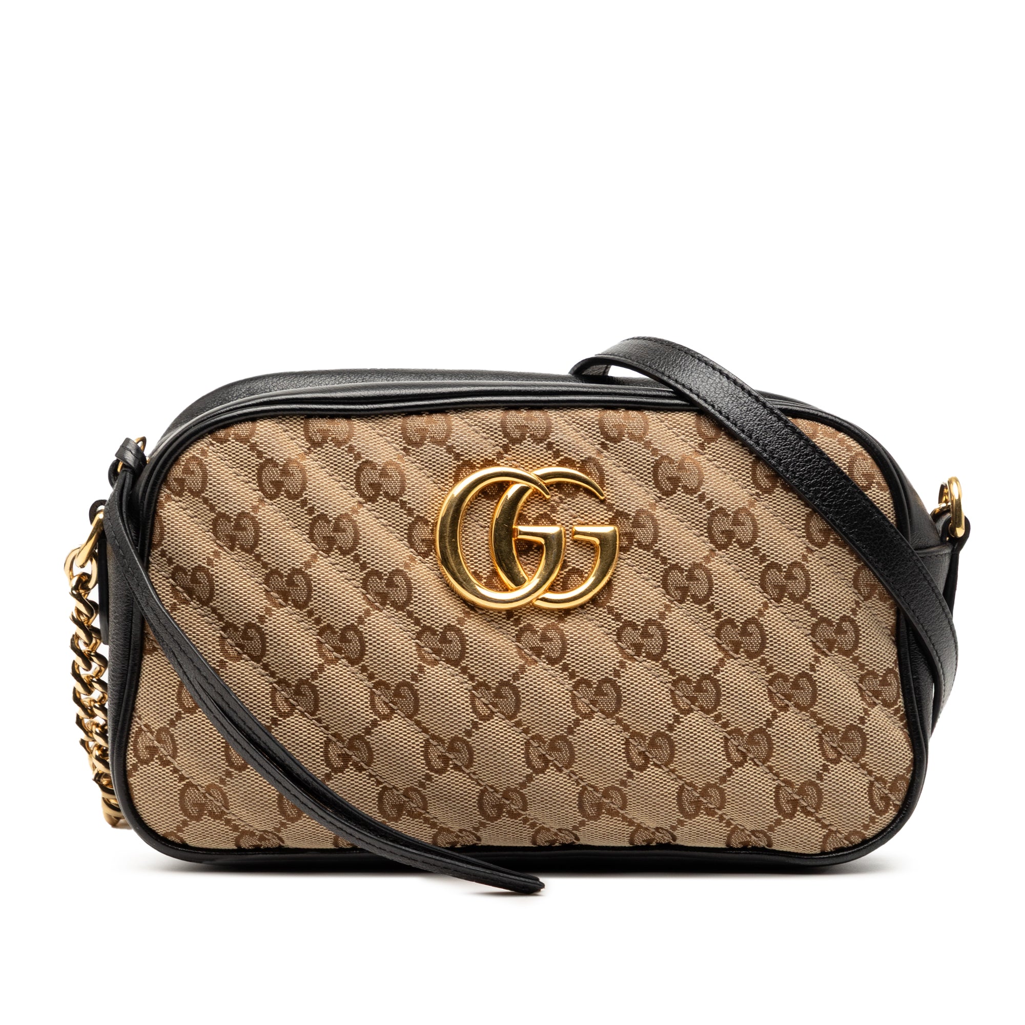 Small GG Marmont Matelasse GG Canvas and Leather Crossbody - Image 1