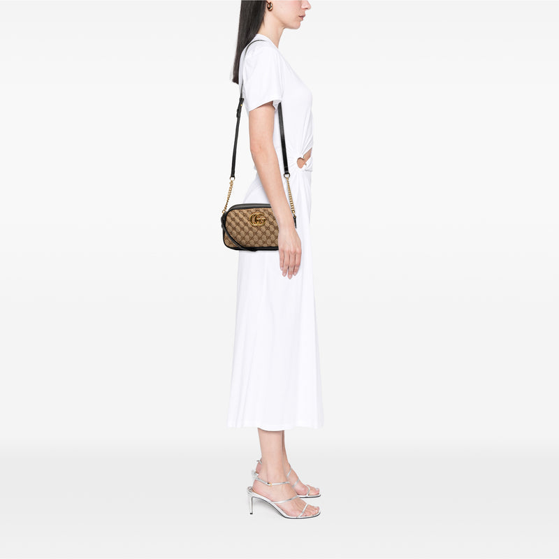 Small GG Marmont Matelasse GG Canvas and Leather Crossbody - Image 7