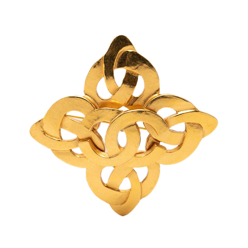 CC Gold Plated Twisted Brooch