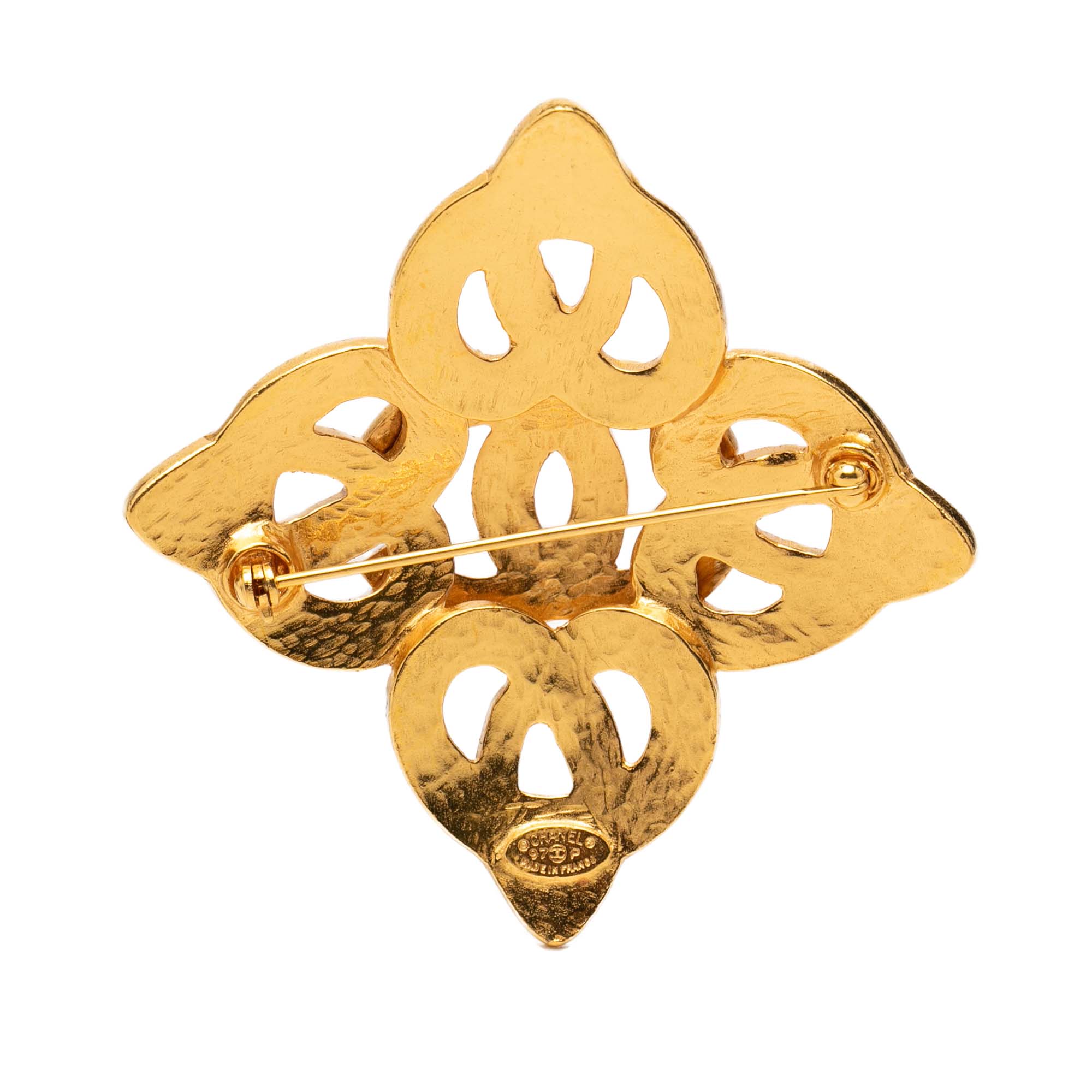 CC Gold Plated Twisted Brooch - Image 2